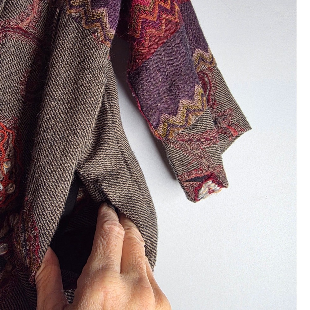 Soft Surroundings Jacket Wool Patchwork Floral Em… - image 7